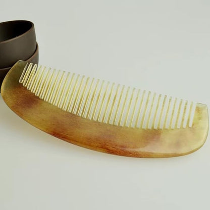 1pc Brown Natural Ox Horn Comb Of Hair No Static Health Care Hairs Brush Hairdressing Comb For Hair Perfect for Gifting,Size2 Styling Tools and Appliances