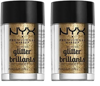 NYX PROFESSIONAL MAKEUP Face & Body Glitter, Bronze (Pack of 2)