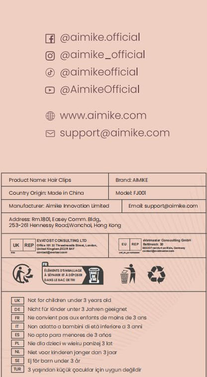 AIMIKE 4pcs Morandi Duck Billed Hair Clips with Silicone Band, Salon Styling & Sectioning Clips