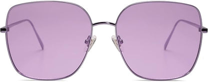 SOJOS Trendy Oversized Square Metal Frame Sunglasses for Women Men Retro Big Flat Lens UV Protection Sunglasses SJ1146