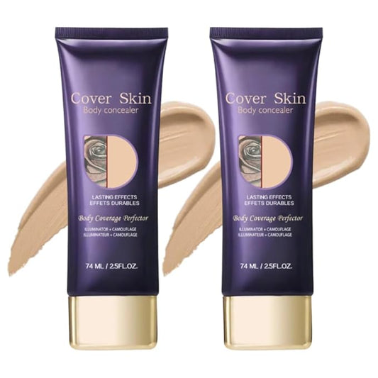 2pcs All Over Complexion Body Coverage,Tattoo Cover Up Makeup Waterproof,Body Makeup Waterproof No Transfer,Long Last Body Foundation