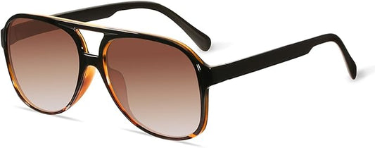 YDAOWKN Retro Aviator Sunglasses for Women Mens Large Frame Classic Vintage 70s Sun Glasses Aviators