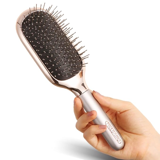 Hair Brush for Thick Curly Thin Long Short Wet or Dry Hair Adds Shine and Makes Hair Smooth Hair Comb Paddle Hair Brush for Men Women Kid (Silver)