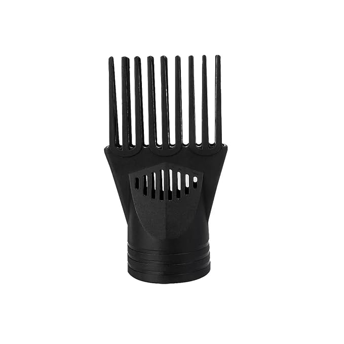 1Pc Black Universal Hair Dryer Comb Attachment for Straightening and Detangling - Nozzle Plastic Hairdressing Salon Blow Comb for Curly, Natural Hair - Styling Tools and Appliances