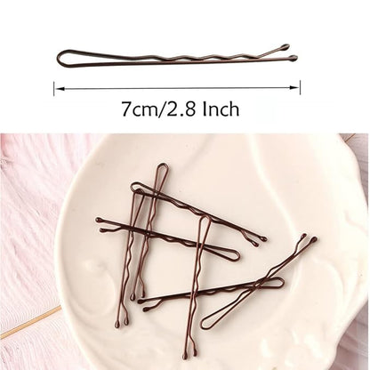 220pcs 2.76 Inch Large Brown Bobby Pins for Women, Jumbo Long Pins with Box, Reusable Non Slip Big Pins Great For Thick Hair