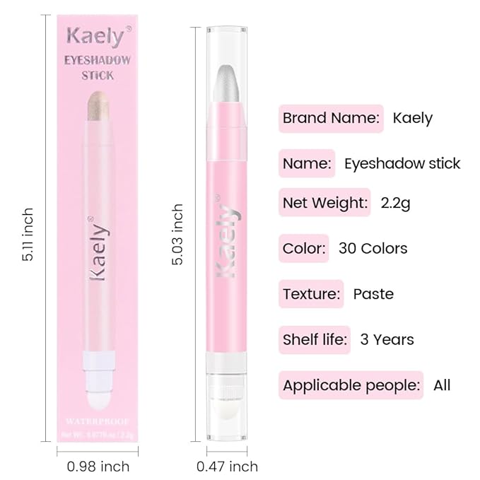 evpct 2Pcs Cream Eye Shadow Brightener Sticks Set for Eyes Waterproof, Pearl White & Silver Matte Cream Eyeshadow Applicator Stick Long Lasting Pigmented Eye Makeup sombras en crema para ojos 01 + 16