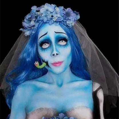Mysense Light Blue Face Body Paint Stick, Blue Eye Black Stick for Football Baseball Softball, Cream Blendable Facepaint for Corpse Bride Sally Face Halloween Costume SFX Cosplay Makeup