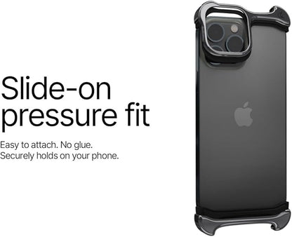 Arc Pulse Compatible with iPhone 16 Pro Max Phone Case (2024), Minimalist Protective Shock Absorption Aerospace Grade Aluminum Shells + Elastomer Inlays Easy Fit 6.9 inch (Aluminum Polished Graphite)