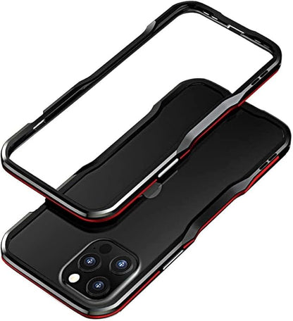 HENGHUI iPhone 13 Pro Aluminum Bumpers Bumper Case Metal Frame Bumper Cover Shock Absorbent Slim Cool Design (13Pro, Black+Red)