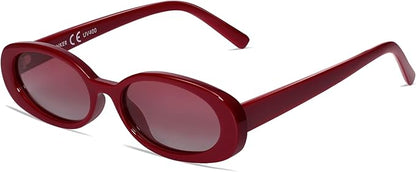 VANLINKER Polarized Retro Oval Sunglasses for Women and Men Small 90s Style VL9580