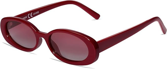 VANLINKER Polarized Retro Oval Sunglasses for Women and Men Small 90s Style VL9580