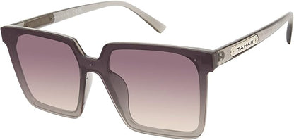TAHARI Women's Th848 Translucent Crystal 100% Uv400 Protective Square Shield Sunglasses. Elegant Gifts for Her, 145 Mm
