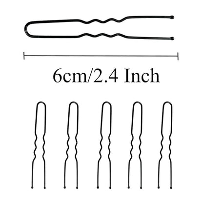 330 Count U Shaped Hair Pins for Buns, YINGFENG 2.4 inch Bun Pins Black Hair Pins for Women Girls with Storage Box, Hair Accessories for All Hair Types