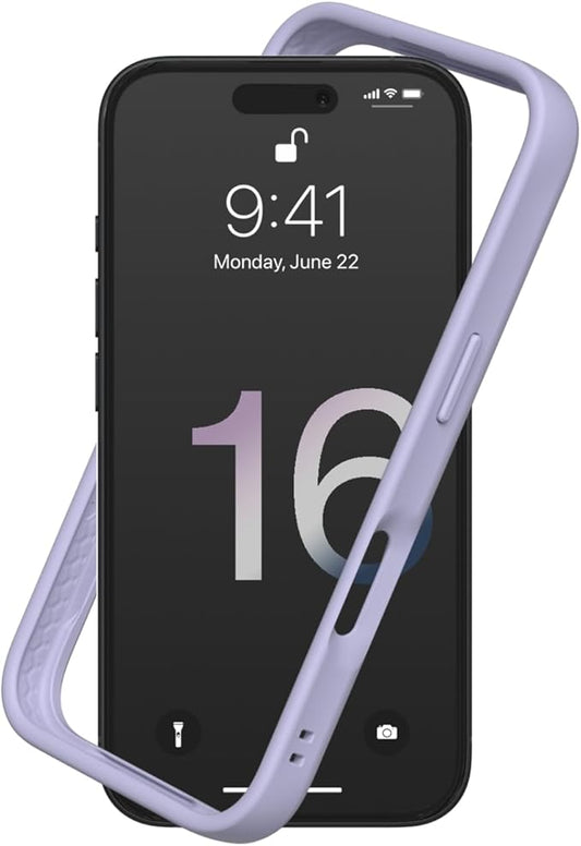RhinoShield Bumper Case Compatible with [iPhone 16 Plus] | CrashGuard - Shock Absorbent Slim Design Protective Cover 3.5M / 11ft Drop Protection - Lavender