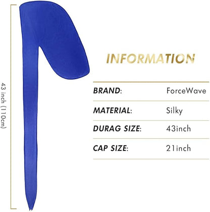 4PCS Silky Durags for Men Women 360 Waves with 1 Wave Cap, Silky Satin Durag Extra Long Tails