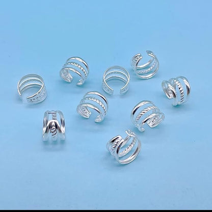 100 PCS Silver Hair Jewelry for Braids Loc Jewelry for Hair Accessories Hair Cuffs for Braids Dreadlock Beads for Women