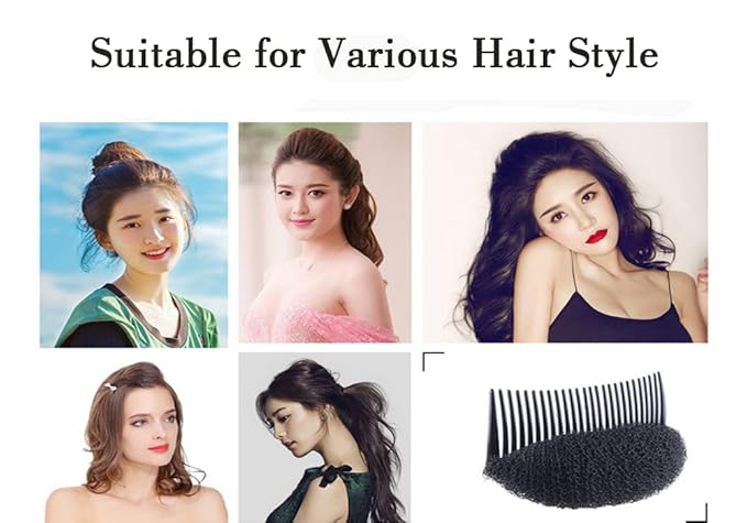 2PCS Women Lady Girls Soft Sponge Foam Hair Base Inserts Bump Up Hair Pads Stick Bun Maker Hair Styling Clip Hair Comb Braid Tool Hair Styling Accessories Brown