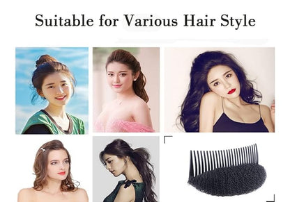 2PCS Women Lady Girls Soft Sponge Foam Hair Base Inserts Bump Up Hair Pads Stick Bun Maker Hair Styling Clip Hair Comb Braid Tool Hair Styling Accessories Brown