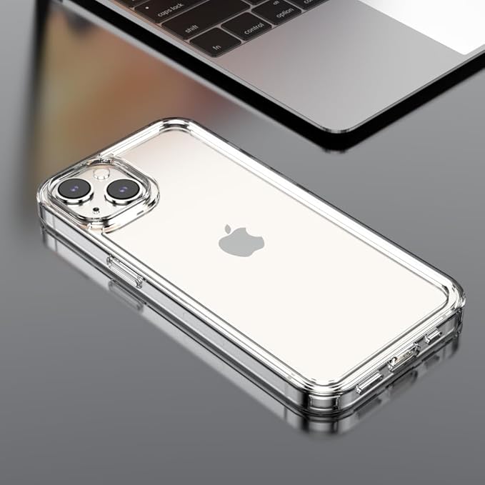 for iPhone 14/13 Clear Frame No-Back Case, Thin Ultra-Light Anti-Yellowing Transparent Protection Heat Dissipation Phone Cover Case 6.1"