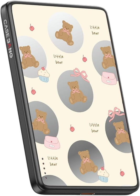 Magnetic Battery Pack Compatible with Magsafe,5000 mAh Portable Power Bank, Wireless Charging with Type C Input Output Ultra Slim for iPhone 16/15/14/13/12/ All Series, Little Bear