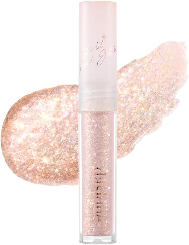 dasique Starlit Jewel Liquid Glitter (05 Light Peach) | Twinkle Glitter Shadow | Long-lasting | Multi-dimensional sparkle finish | Quick drying | Multipurpose