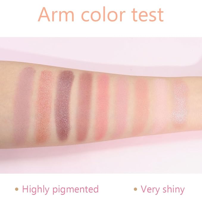 9 Colors Colorful Eyeshadow Palette Makeup,Rose Gold Brown Nude Purple Matte Shimmer Neutral Eye Shadow Powder Palette,Highly Pigmented Naturing-Looking Long Lasting Waterproof