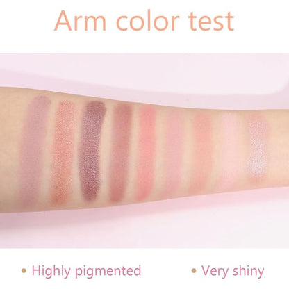 9 Colors Colorful Eyeshadow Palette Makeup,Rose Gold Brown Nude Purple Matte Shimmer Neutral Eye Shadow Powder Palette,Highly Pigmented Naturing-Looking Long Lasting Waterproof