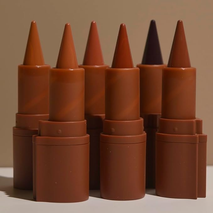 2-in-1 Gradient Lip Liner and Lipstick Lip Combo Set - Achieve Flawless Contour and Gradual Ombre Effect with Easy-to-Use Crayon Form and Cone Tip (01# Milk Tea & 06# Coffee Bean, 2 Count (Pack of 1))