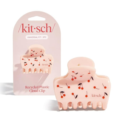 Kitsch Medium Hair Clips for Women – Strong Hold Claw Clips for Thick or Thin Hair – Recycled Plastic, Non-Slip, Durable – Cherry Print – 1pc