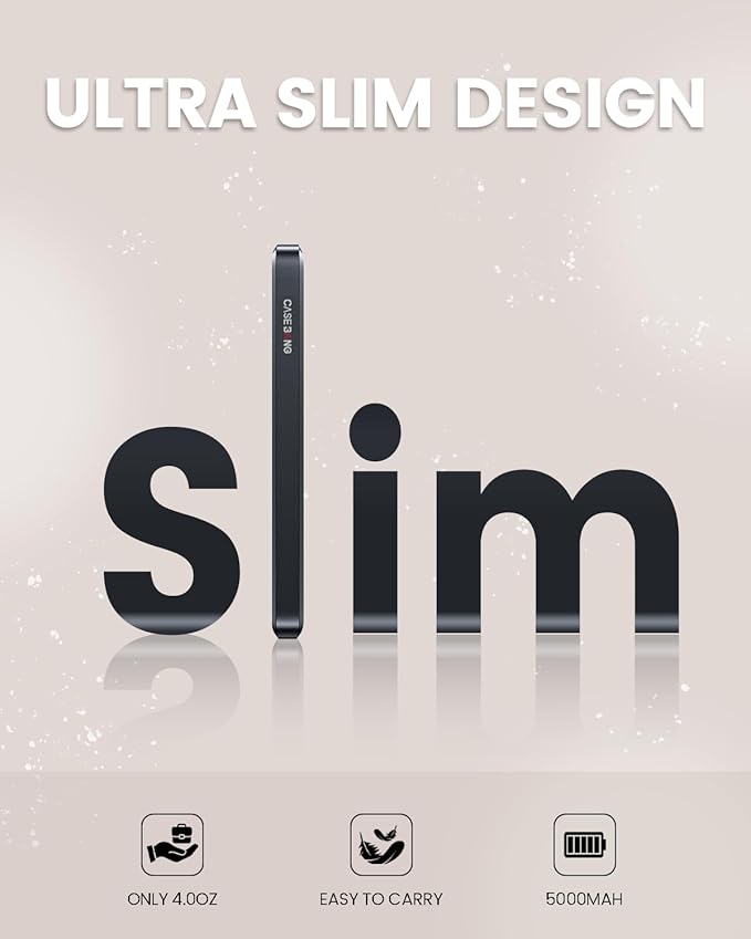 Magnetic Battery Pack Compatible with Magsafe,5000 mAh Portable Power Bank, Wireless Charging with Type C Input Output Ultra Slim for iPhone 16/15/14/13/12/ All Series, Veggie HotPot Party