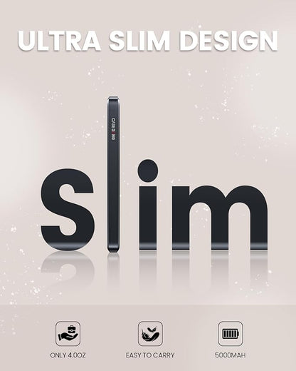 Magnetic Battery Pack Compatible with Magsafe,5000 mAh Portable Power Bank, Wireless Charging with Type C Input Output Ultra Slim for iPhone 16/15/14/13/12/ All Series, Veggie HotPot Party