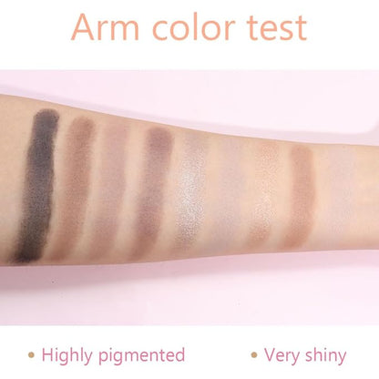 9 Colors Nude Eyeshadow Palette Makeup,Taupe Bronze Brown Matte Cream Eye Shadow,High Pigmented Natural Neutral Eyeshadow Palette Nude,Naturing-Looking Long Lasting Waterproof Blendable