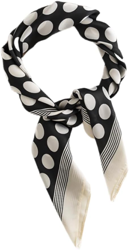 MINIDORA Satin Scarves for Women 27.5 × 27.5 inches Medium Square Elegant Silk Feeling Head Scarf