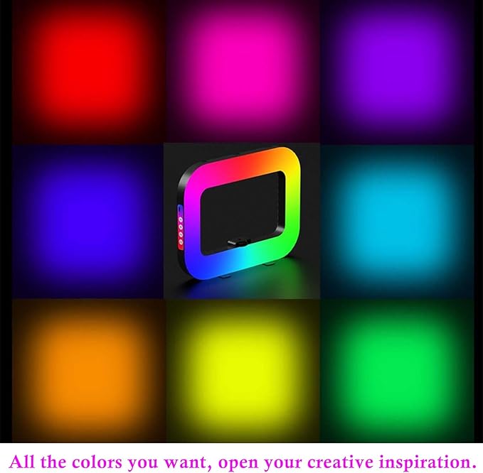 Phone Video Rig QYPENT Handheld LED Ring Light Selfie Light Phone Video Stabilizer for Camera, Smartphone, Action Camera, YouTube, Setup, Filmmaking, Makeup, Vlogging (YM200 RGB)