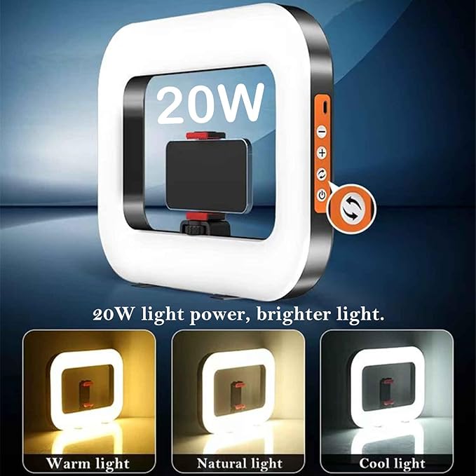 Phone Video Rig QYPENT Handheld LED Ring Light Selfie Light Phone Video Stabilizer for Camera, Smartphone, Action Camera, YouTube, Setup, Filmmaking, Makeup, Vlogging (YM200)