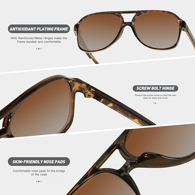 YDAOWKN Retro Aviator Sunglasses for Women Mens Large Frame Classic Vintage 70s Sun Glasses Aviators