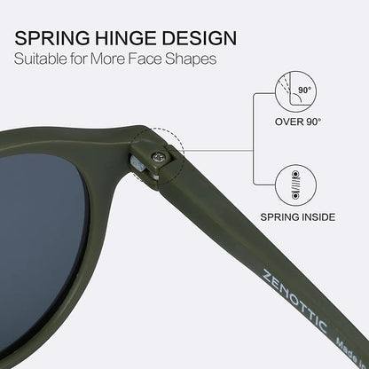 ZENOTTIC Polarized Round Sunglasses, Stylish Sunglasses for Men and Women Retro Classic, Multi-Style Selection