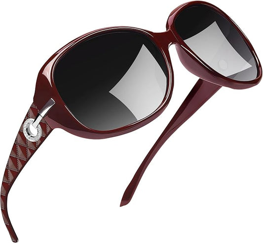 Joopin Big Womens Sunglasses Polarized Trendy Sun Glasses Large Rectangle UV Protection Rhinestone Sunnies