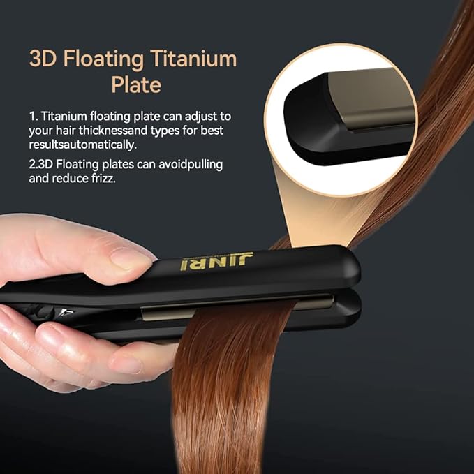 3 in 1 Heated Hair Styling Tool: Straightener, Crimper, and Hot Brush - Smooth Anti-Frizz Finish | Electric Brush for Straightening and Styling (M)