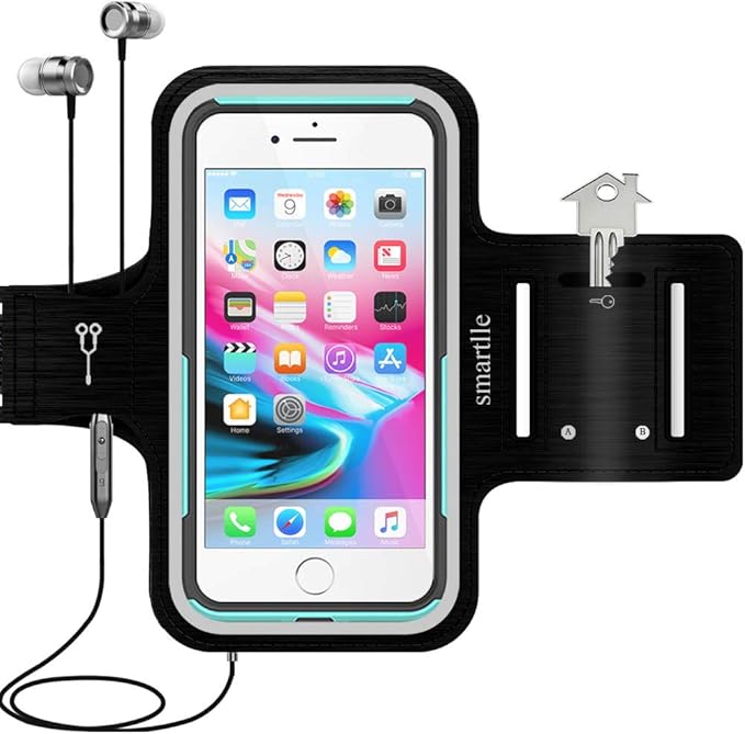 Arm Phone Holder for Running, Armband Cellphone for iPhone 15 14 13 12 11 Pro Max/XR/8 7 6s Plus, for Galaxy A/S/Note Up to 6.9’’, for Exercise Gym Fitness Sports Gear-Black