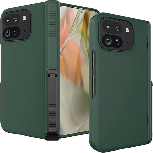 Miimall Shockproof Cases for Pixel 9 Pro Fold, [Kickstand & Hinge Protection][All-Inclusive Protection] Anti Drop Rugged Case for Google Pixel 9 Pro Fold 5g Phone Case, Dark Green