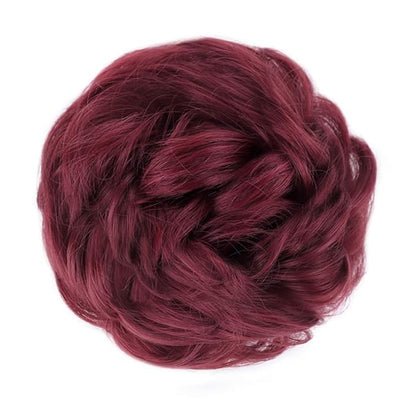 MORICA 2PCS Messy Bun Hair Piece, Fake Hair Messy Bun Scrunchies For Thin Hair Extension Curly Wavy Synthetic Chignon Ponytail Hair Pieces for Women(BUG#)