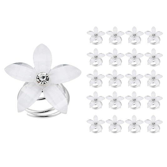 (24 Pcs) Flower Twisters Spiral Set Hair Pin Silver Coil for Wedding, Bridal, Prom, Party and Special Occasion with Clear Container（Flower)