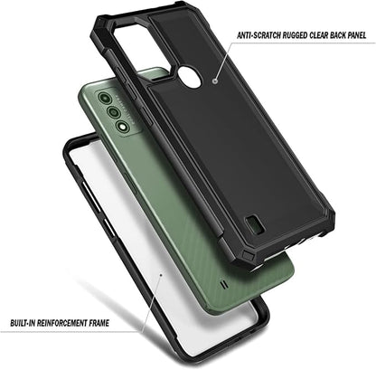 Designed for WIKO Voix Case with [Built-in Screen Protector], Full-Body Protective Shockproof Rugged Bumper Cover Phone Case for WIKO Voix U616AT (Black)