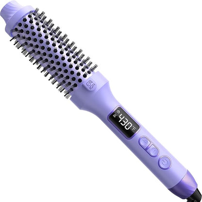 Nimmu 1.5 inch Heated Round Brush - Hot Brush Styler with 10 Temperature Control, Dual Voltage for Travel, Purple