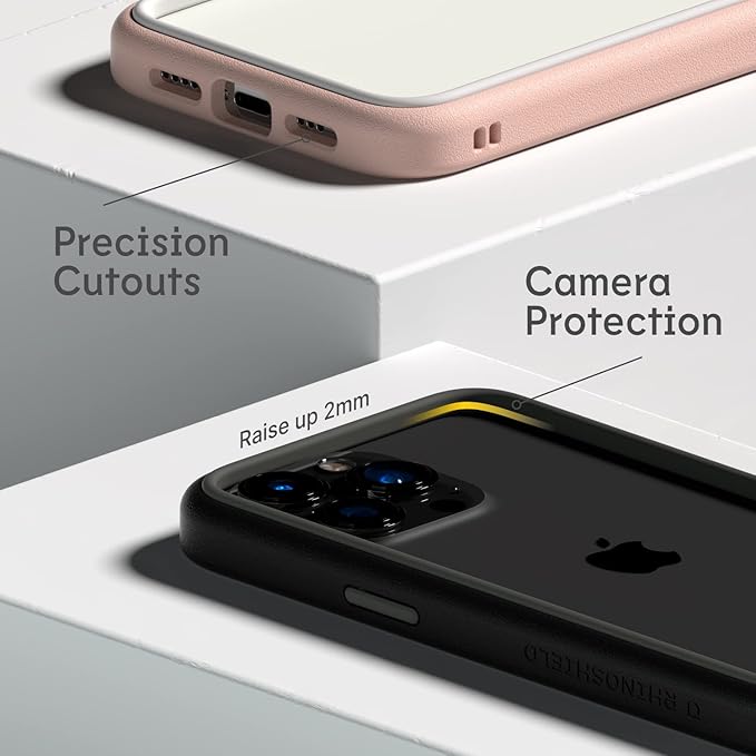 RhinoShield Bumper Case Compatible with [iPhone 13 Pro Max] | CrashGuard NX - Shock Absorbent Slim Design Protective Cover 3.5M / 11ft Drop Protection - Blush Pink