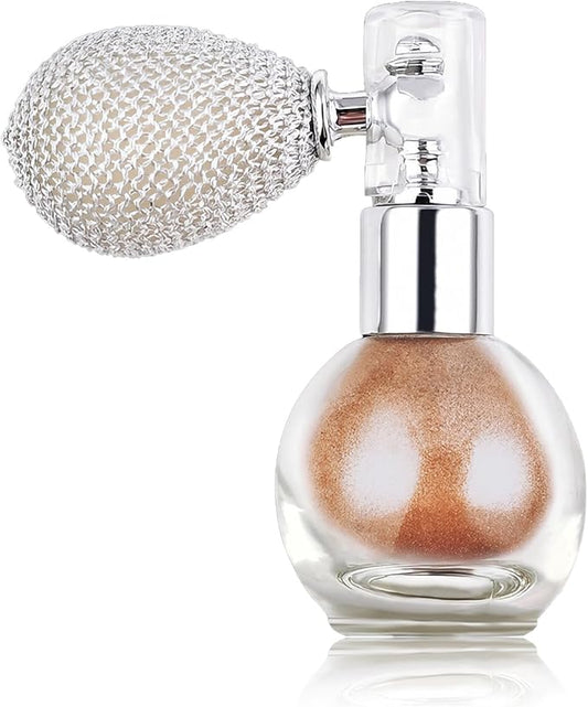 Glitter Spray, Versatile Glitter Spray for Hair and Body Cosmetic, Highlighter Powder for Women, Body Shimmer for Party, Music Festival and Wedding #Bronze