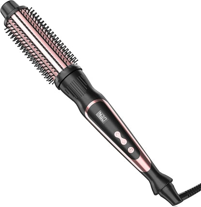 1.25 Inch Thermal Brush for Blowout Look, Heated Round Brush with Dual Voltage & Adjustable Temperature, Smooth & Voluminous Curls, Travel-Friendly Hair Styling Tool
