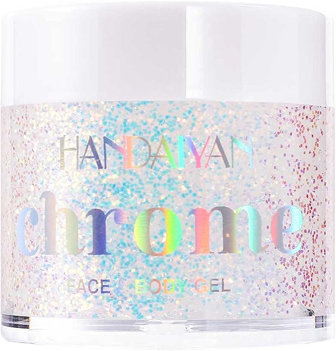 Holographic Body Glitter Gel - Cosmetic-Grade, Color Changing Long-Lasting Glitter for Face, Body, and Hair, Safe and Easy to Use, Perfect for Festivals Parties (Green Bubble)