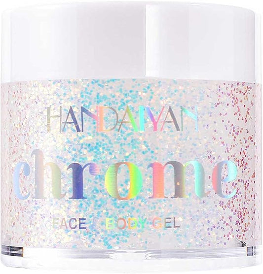 Holographic Body Glitter Gel - Cosmetic-Grade, Color Changing Long-Lasting Glitter for Face, Body, and Hair, Safe and Easy to Use, Perfect for Festivals Parties (Green Bubble)